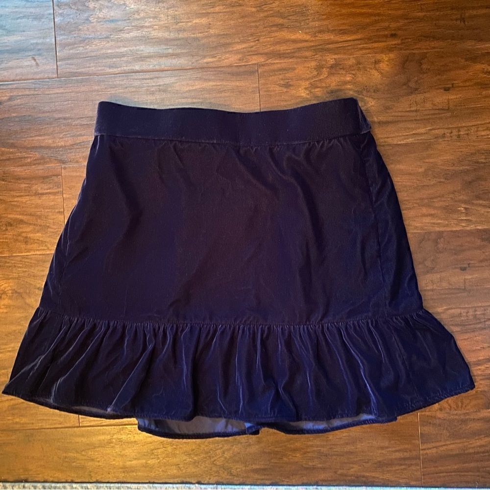NWT J. CREW Blue Velvet Skirt